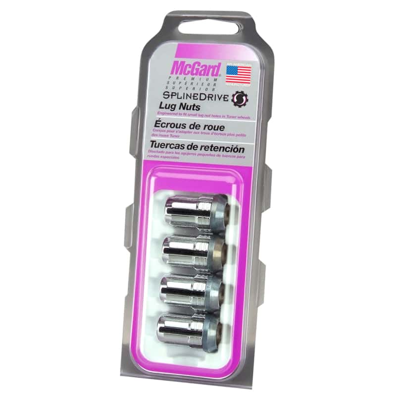 McGard — McGard SplineDrive Lug Nut (Cone Seat) M12X1.5 / 1.24in. Length (4-Pack) - Chrome (Req. Tool) - view 6