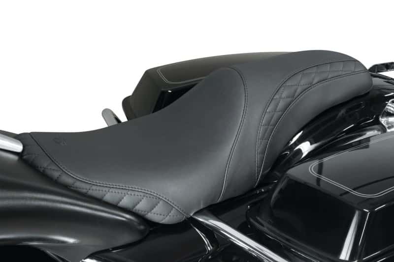 Mustang Motorcycle — Mustang 08-21 Harley Electra Glide,Rd Glide,Rd King Tripper Fastback 1PC Seat w/Diam Stitch - Black - view 1