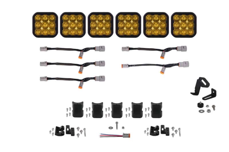 Diode Dynamics — Diode Dynamics SS5 Pro Universal CrossLink 6-Pod Lightbar - Yellow Driving - view 1