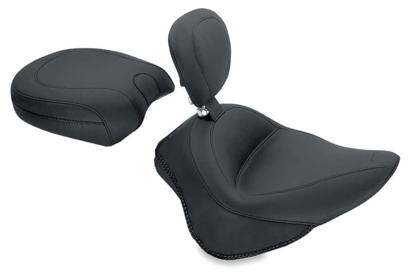 Mustang Motorcycle — Mustang 11-13 Harley Blackline,12-17 Slim/Slim S Wide Touring Solo Seat w/Driver Backrest - Black - view 1