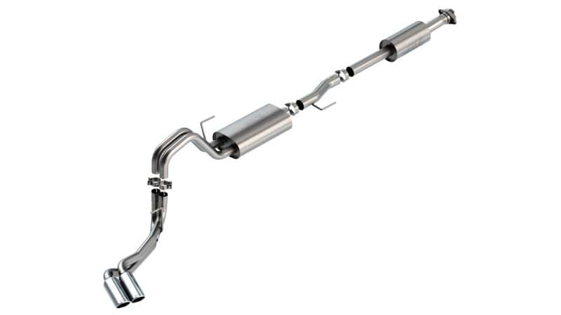 Borla — Borla F-150 2021 2.7L/3.5L 4dr CC SB EC STB Lari/King R/Plnum/LTD 3/2.25 DSE CB Touring CHR Tips
Cat-Back System - view 2