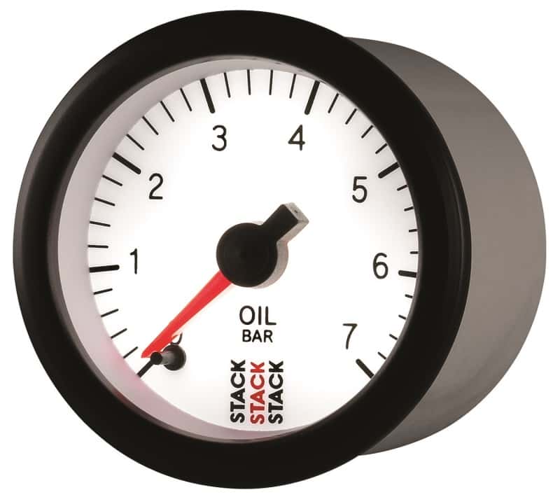 AutoMeter — Autometer Stack 52mm 0-7 Bar M10 Male Pro Stepper Motor Oil Pressure Gauge - White
Ga OP ProStpr W 7Bar - view 3