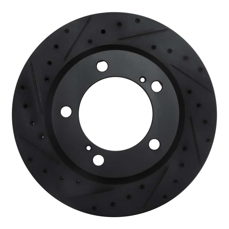 R1 Concepts — R1 08-21 Lexus LX570 Front Left Drilled & Slotted Black Brake Rotor
R1 Brake Rotor Drill - view 1