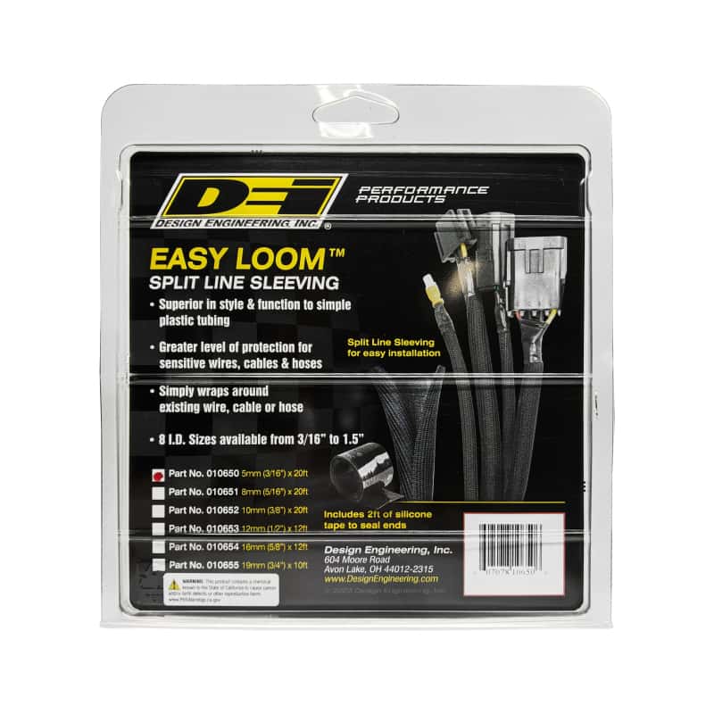 DEI — DEI Split Wire Sleeve Easy Loom 5mm-3/16in x 20 Black
Wire Sleeve - view 7