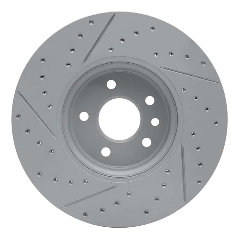 R1 Concepts — R1 17-19 Jaguar Xe Front Right Drilled & Slotted Geo-Carbon Rotor - view 5