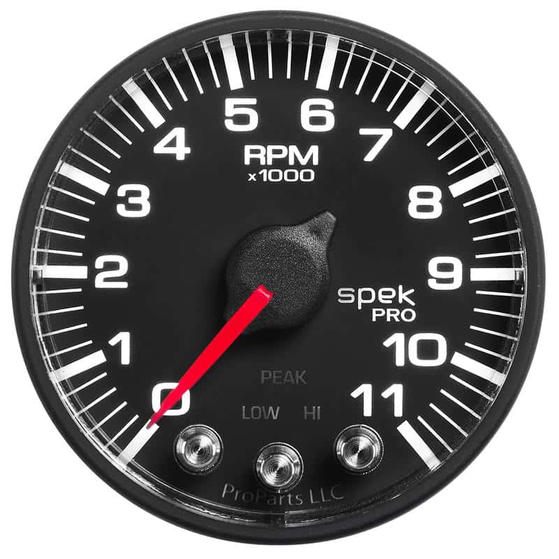 AutoMeter — Autometer Spek-Pro Gauge Tach 2 1/16in 11K Rpm W/ Shift Light & Peak Mem - Blk/Blk
GA 2" 11KRPM BFB SPK - view 1