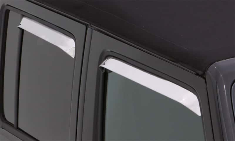 AVS — AVS 07-18 Jeep Wrangler Ventshade Front & Rear Window Deflectors 4pc - Stainless
VENTSHADE - 4PC SS
Side Window Vent - view 4