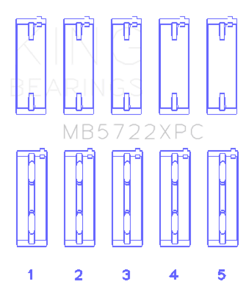 King Engine Bearings — King Engine Bearings Mitsubishi 4B11T EVO X 2007+ (Size 0.5) Coated Performance Main Bearing Set
Engine Bearing - view 2