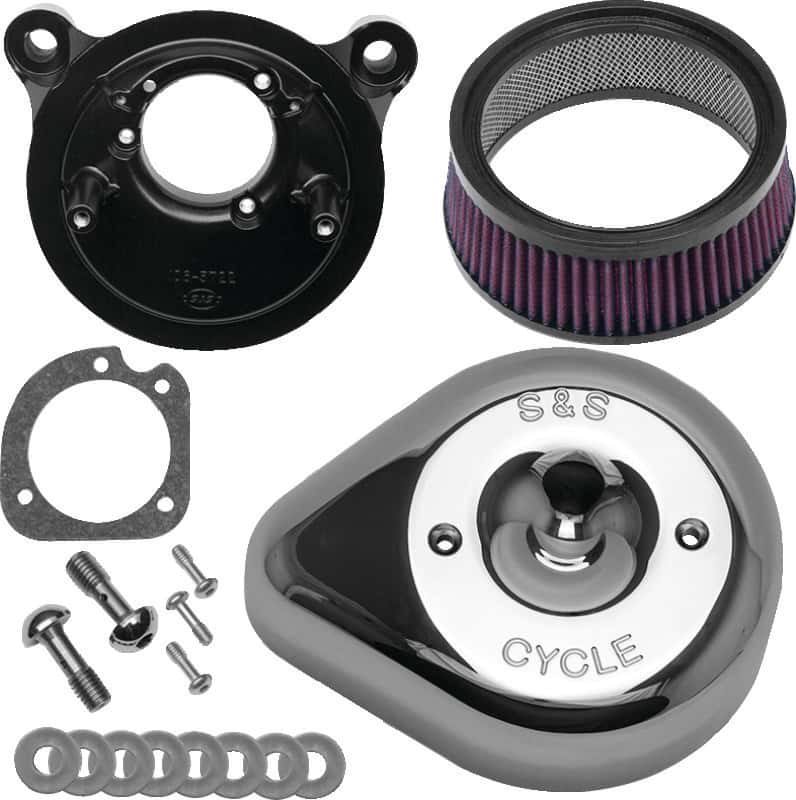 S&S Cycle — S&S Cycle 08-17 Touring/16-17 Softails Models Stealth Air Cleaner Kit w/ Chrome Teardrop Cover - view 2