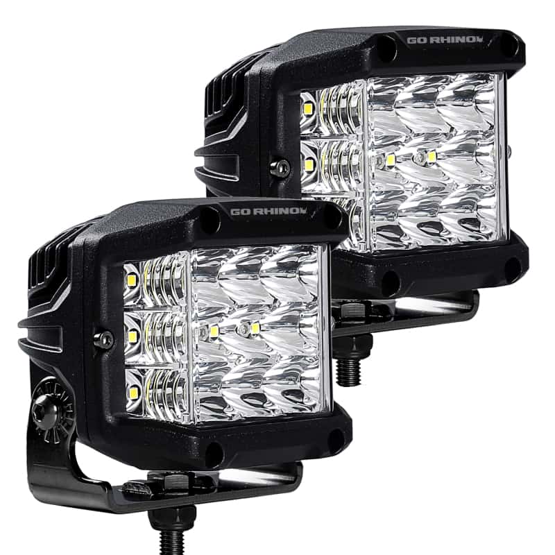 Go Rhino — Go Rhino Xplor Bright Series Sideline Cube LED Spot Light Kit (Surface Mount) 4x3 - Blk (Pair)
Bright-SideLineLight - view 4