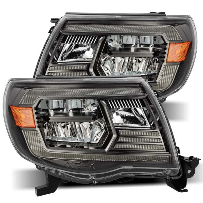 AlphaRex — AlphaRex 05-11 Toyota Tacoma LUXX Crystal Headlights Plank Style Alpha Black w/Activation Light/DRL
Projector Headlights - view 2