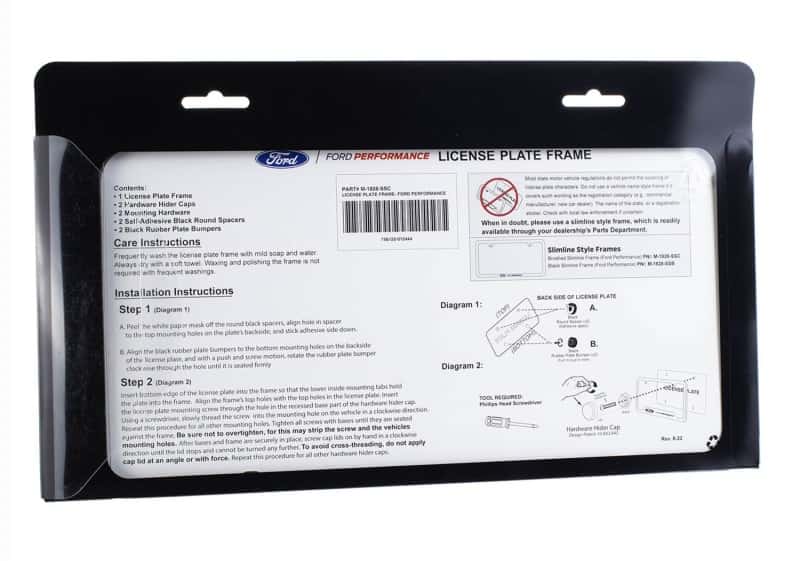 Ford Racing — Ford Racing Slim License Plate Frame - Brushed Stainless Steel - view 11