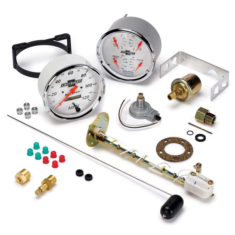 AutoMeter — AutoMeter Gauge Kit 2 Pc. Quad & Speedometer 5in. Chevrolet Heritage Bowtie
GA KT 5" QUAD/SPD CV - view 2