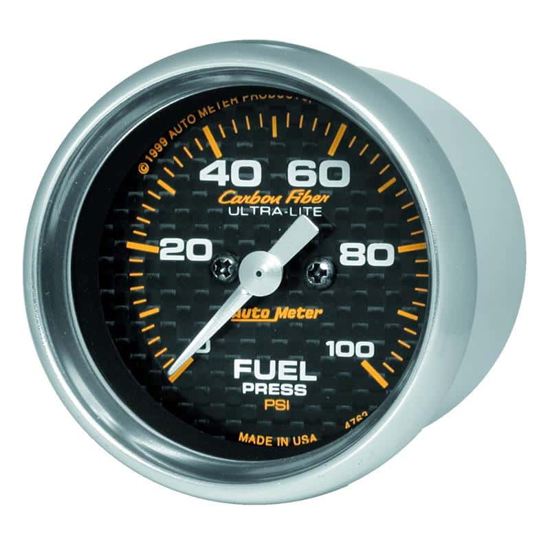 AutoMeter — Autometer Carbon Fiber 52mm 100 PSI Electronic Fuel Pressure Gauge
GA 2" FUP S 100psi C - view 3