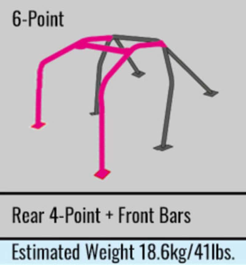 Cusco — Cusco D1 Chromoly 2-Pssgr 6-PT DASH-THRU Roll Cage 92-95 Honda Civic EG6 (S/O/No Cancel) CUSCO BLUE - view 4