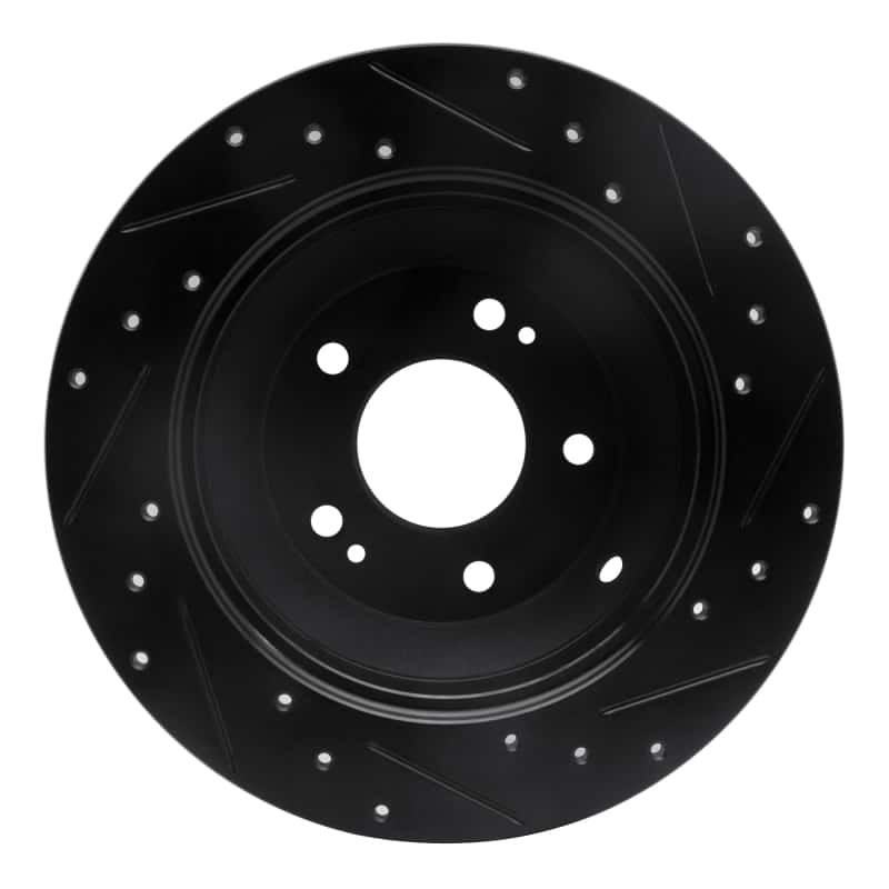 R1 Concepts — R1 10-21 Hyundai Santa Fe Rear Left Drilled & Slotted Black Brake Rotor
R1 Brake Rotor Drill - view 5