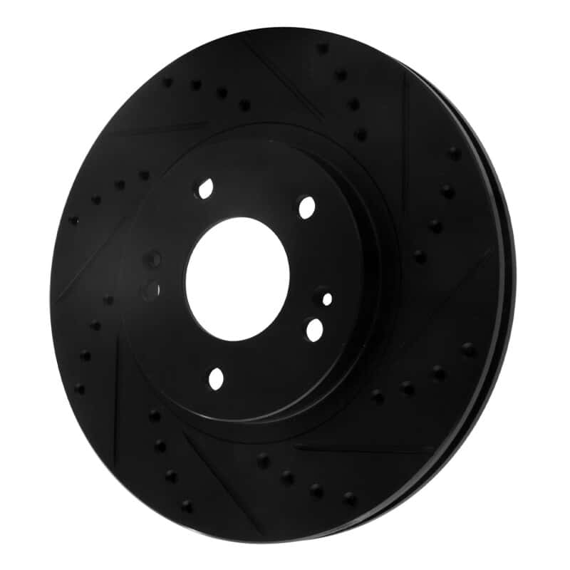 R1 Concepts — R1 01-06 Hyundai Santa Fe Front Right Drilled & Slotted Black Brake Rotor
R1 Brake Rotor Drill - view 2