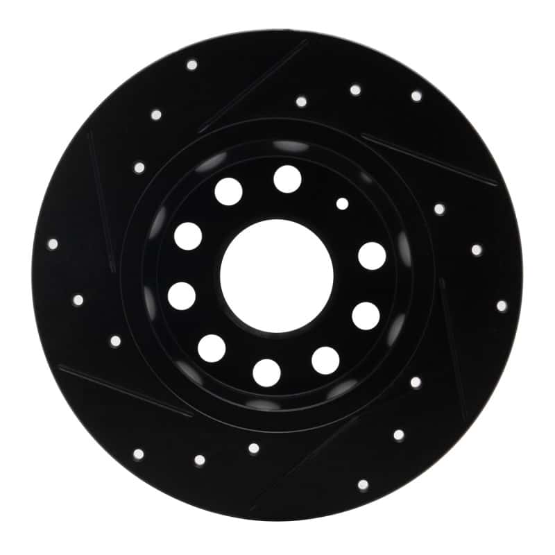 R1 Concepts — R1 05-25 Audi A3 Sportback E-Tron Rear Right Drilled & Slotted Black Brake Rotor
R1 Brake Rotor Drill - view 5