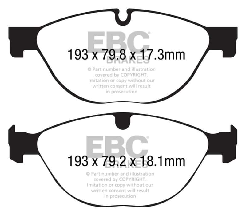 EBC — EBC 13+ Jaguar F-Type (Cast Iron Only) 3.0 Supercharged (380) Perf Pkg Redstuff Front Brake Pads
Disc Brake Pad - view 1