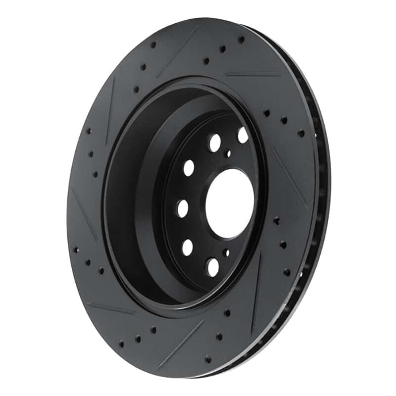 R1 Concepts — R1 07-17 Lexus LS460 Rear Right Drilled & Slotted Black Brake Rotor
R1 Brake Rotor Drill - view 4