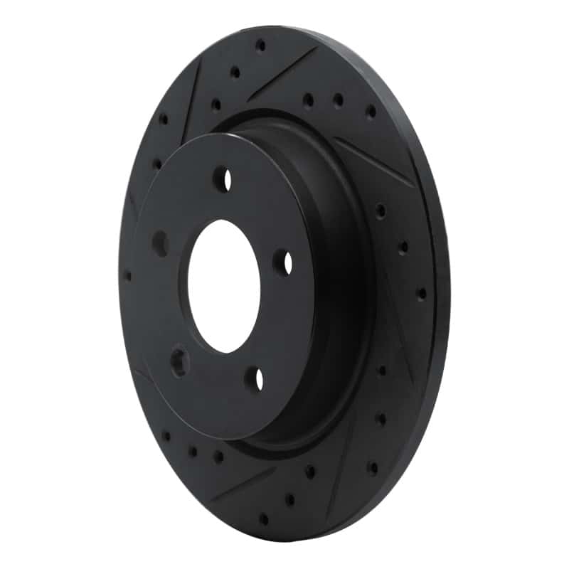 R1 Concepts — R1 04-13 Mazda 3 Rear Left Drilled & Slotted Black Brake Rotor
R1 Brake Rotor Drill - view 2