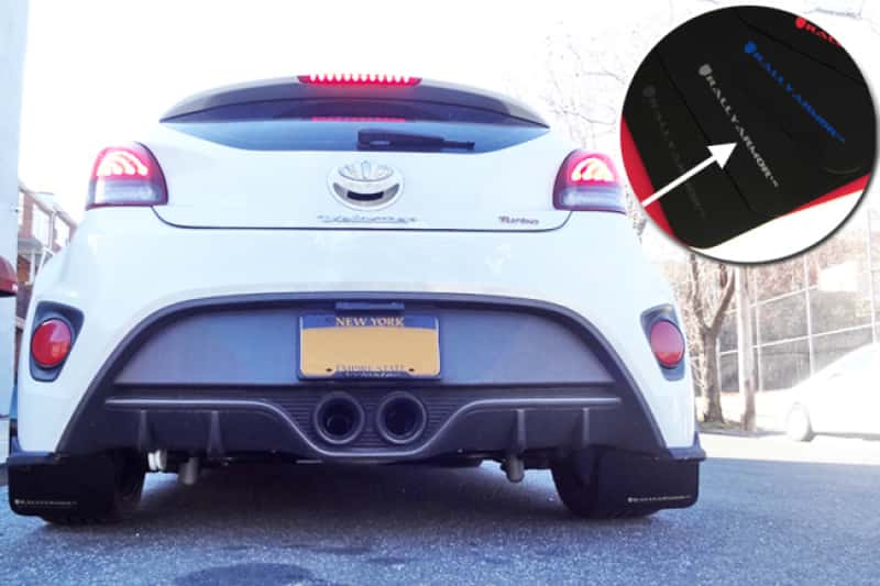 Rally Armor — Rally Armor 12-18 Hyundai Veloster Black UR Mud Flap w/ Silver Logo
Mud Flap - view 2