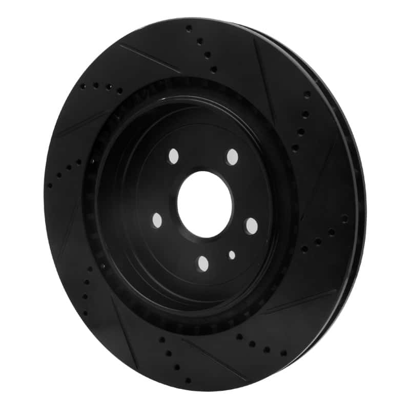 R1 Concepts — R1 09-24 Cadillac CTS Rear Left Drilled & Slotted Black Brake Rotor
R1 Brake Rotor Drill - view 4