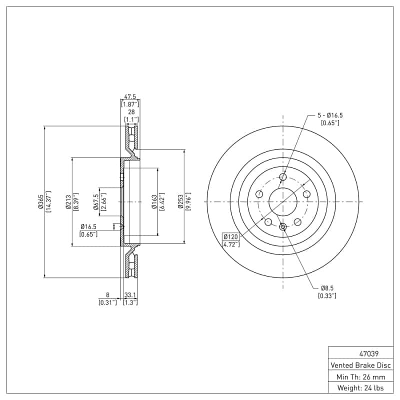 DFC — DFC 09-24 Cadillac CTS Rear GeoSPEC Coated Rotor
DFC Brake Rotor - view 6