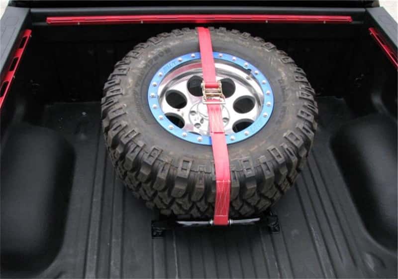 N-Fab — N-Fab Bed Mounted Rapid Tire Strap Universal - Gloss Black - Red Strap
GB BMRpdTir wRedStrp - view 2