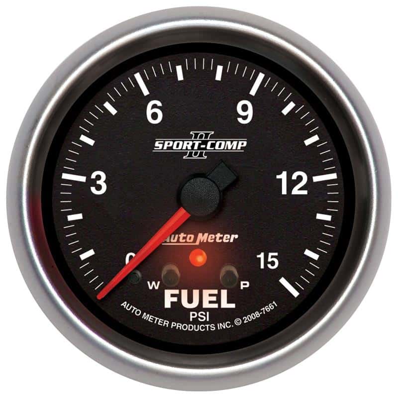 AutoMeter — Autometer Sport-Comp II Fuel Pressure Gauge 2 5/8in 15PSI Stepper Motor w/ Peak & Warn
2-5/8" FUEL PRESS, 0 - view 2