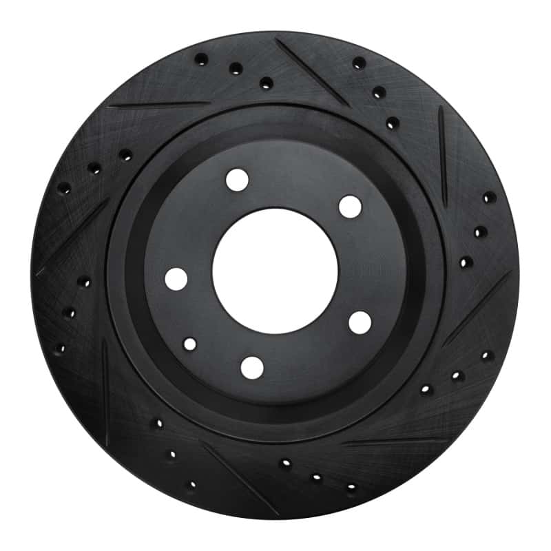 R1 Concepts — R1 93-95 Mazda RX-7 Rear Right Drilled & Slotted Black Brake Rotor
R1 Brake Rotor Drill - view 1