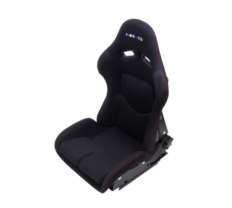 NRG — NRG FRP Bucket Seat - Reclinable (Black Cloth w/Red Stiting) - view 1