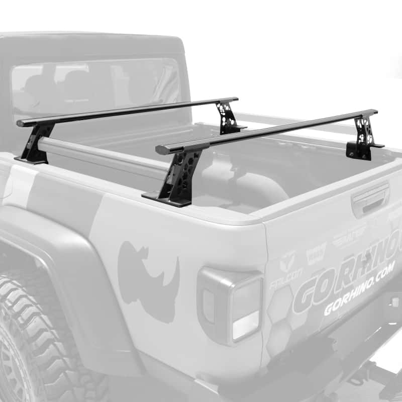 Go Rhino — Go Rhino 15-22 Ford F-150 / 07-21 Toy. Tundra XRS Cross Bars Kit - Tex Blk (Attch Tonneau Cvr T-Trk)
XRS Bed Cross Rails - view 4