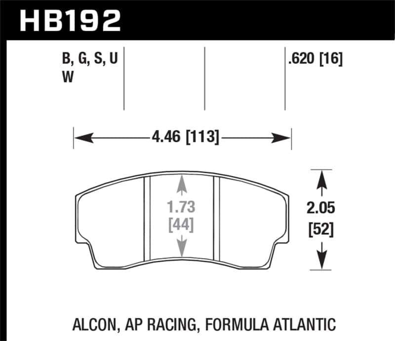 Hawk Performance — Hawk AP Racing CP4567 / CP5040-10/11/12/13S4 / CP5100 / CP5108 / CP6760 DTC-60 Race Brake Pads
Disc Brake Pad - view 2