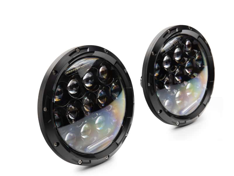 Raxiom — Raxiom 97-18 Jeep Wrangler TJ/JK Axial Series 13-LED Headlights- Black Housing (Clear Lens)
Headlights - view 3