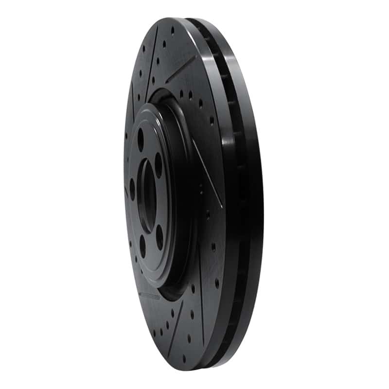 R1 Concepts — R1 06-10 Jaguar XK Front Left Drilled & Slotted Black Brake Rotor
R1 Brake Rotor Drill - view 2