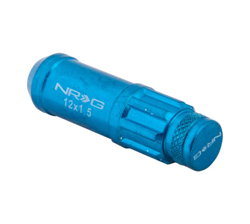 NRG — NRG 700 Series M12 X 1.5 Steel Lug Nut w/Dust Cap Cover Set 21 Pc w/Locks & Lock Socket - Blue - view 2