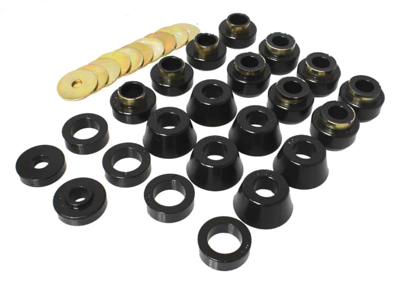 Energy Suspension — Energy Suspension 87-96 Jeep Wrangler Black Body(cab) Mount Set
BodyMntBshKt - view 3