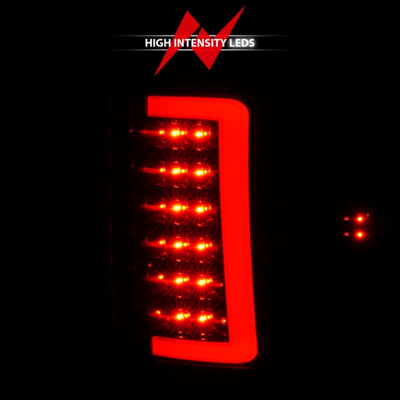 ANZO — ANZO 2007-2013 GMC Sierra LED Tail Lights w/ Light Bar Black Housing Smoke Lens - view 5