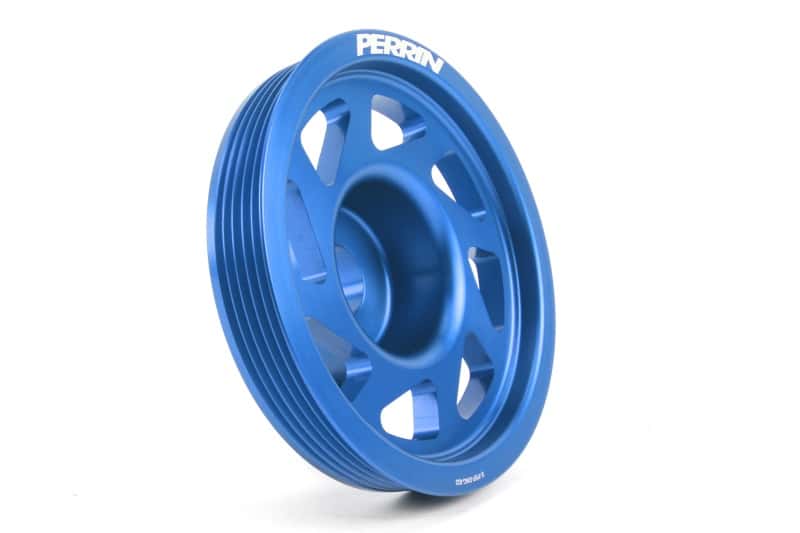 Perrin Performance — PERRIN 93-14 Subaru Impreza (Incl. 02-14 WRX) / 04-21 STI (w/o AC) Lightened Crank Pulley - Blue - view 2
