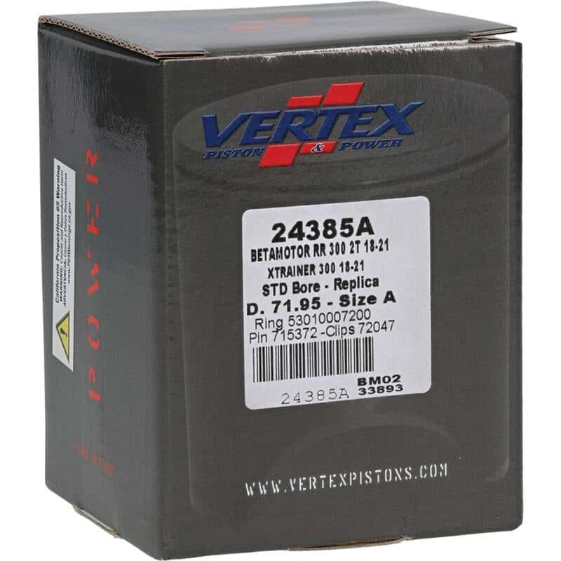 Vertex Pistons — Vertex Piston 18-21 Beta RR 2T 300 300cc Cast Replica Piston Kit - view 5