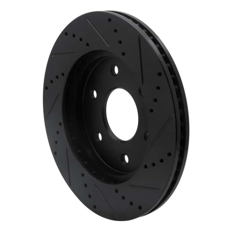 R1 Concepts — R1 04-05 Infiniti QX56 Front Left Drilled & Slotted Black Brake Rotor
R1 Brake Rotor Drill - view 4