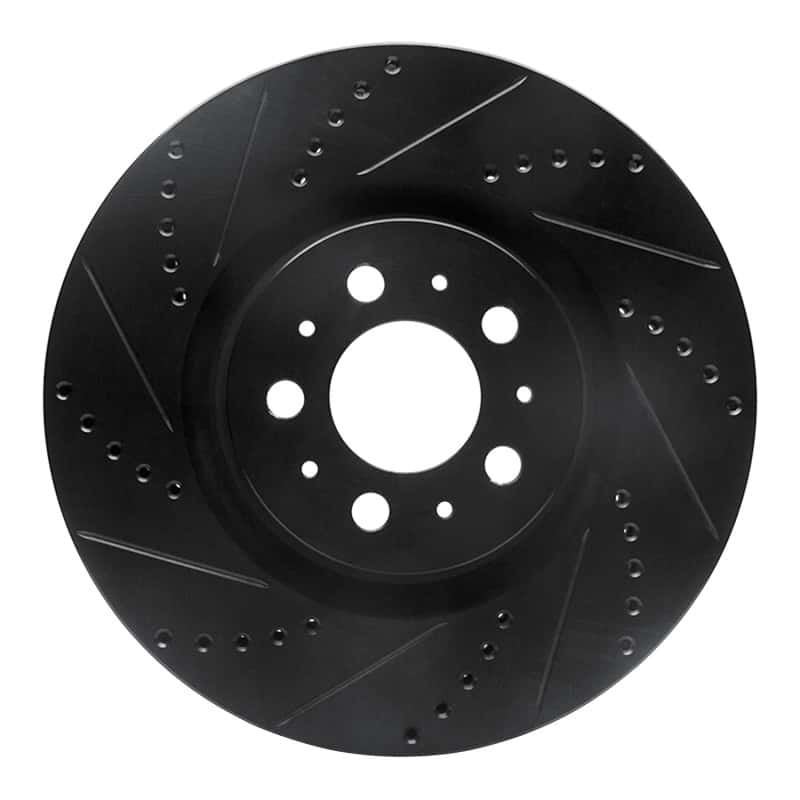 R1 Concepts — R1 04-07 Volvo S60 Front Left Drilled & Slotted Black Brake Rotor
R1 Brake Rotor Drill - view 1