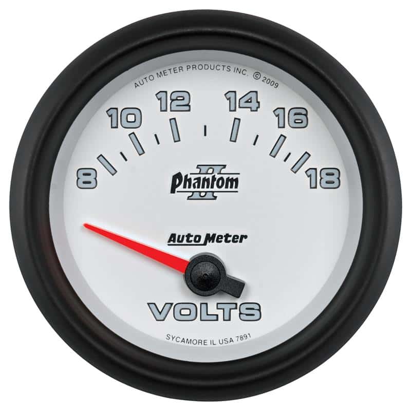 AutoMeter — Autometer Phantom II 2-5/8in 18V Electric Voltmeter Gauge
2-5/8" VOLTMETER, 8- - view 2