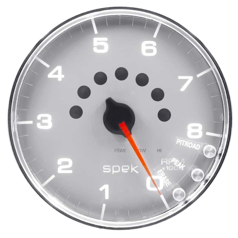 AutoMeter — Autometer Spek-Pro Gauge Tachometer 5in 8K Rpm W/Shift Light & Peak Mem Silver/Chrome
GA 5" 8KRPM SCC SPEK - view 4