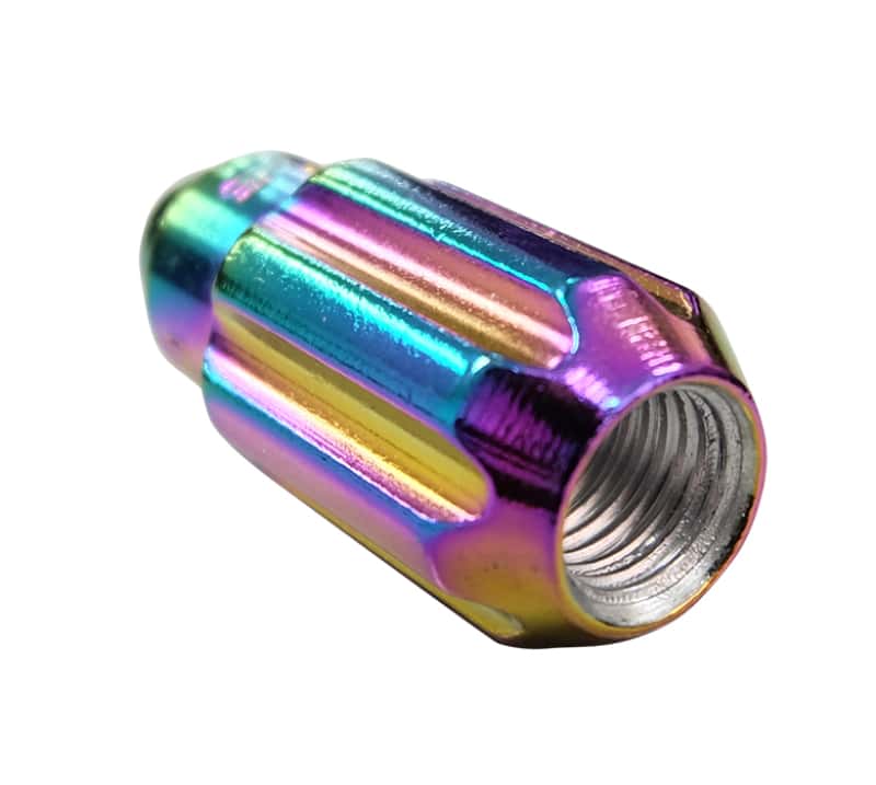 NRG — NRG 500 Series M12 X 1.5 Bullet Shape Steel Lug Nut Set - 21 Pc w/Lock Key - Neochrome - view 4