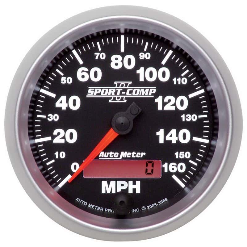 AutoMeter — Autometer Sport-Comp II 3-3/8in 0-160MPH In-Dash Electronic Programmable Speedometer
3-3/8" SPEEDO, 160 M - view 1