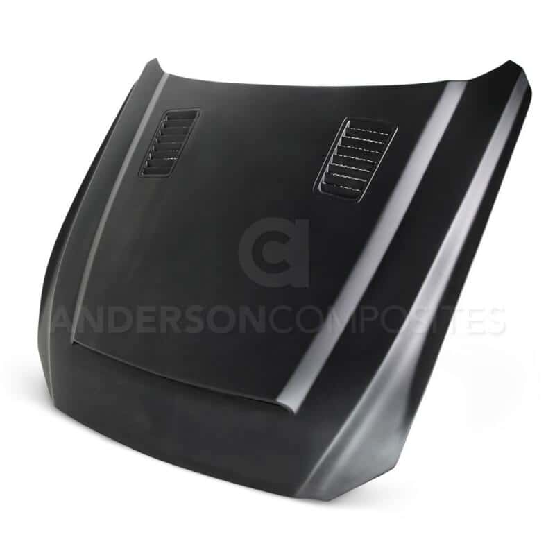 Anderson Composites — Anderson Composites 2015-2017 Ford Mustang (Excl. GT350/GT350R) Super Snake Style Hood Fiberglass - view 2