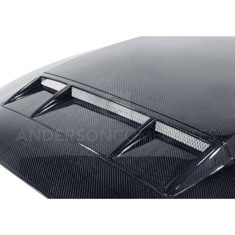 Anderson Composites — Anderson Composites 10-14 Ford Mustang/Shelby GT500 and 2013-2014 GT/V6 Ram Air Type-CR Hood - view 3