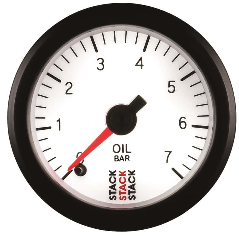 AutoMeter — Autometer Stack 52mm 0-7 Bar M10 Male Pro Stepper Motor Oil Pressure Gauge - White
Ga OP ProStpr W 7Bar - view 4